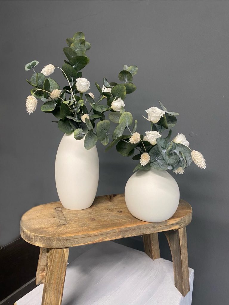 flores preservadas, jarron con flores preservadas, decoración con flores preservadas, ramos de novia con flor preservada